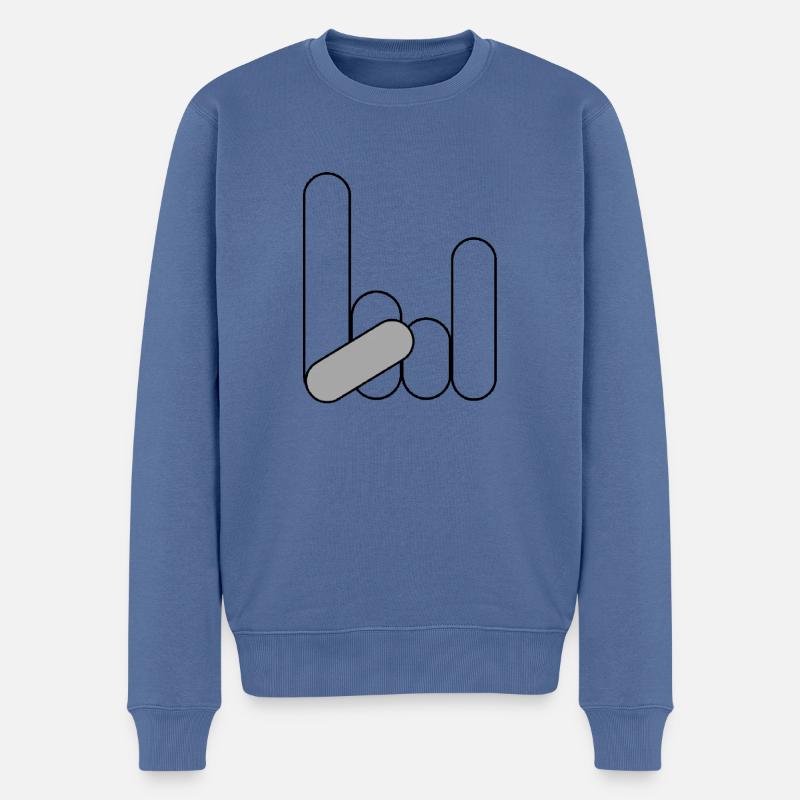 Signal de la main - Pull Premium bio Homme - bleu pigeon