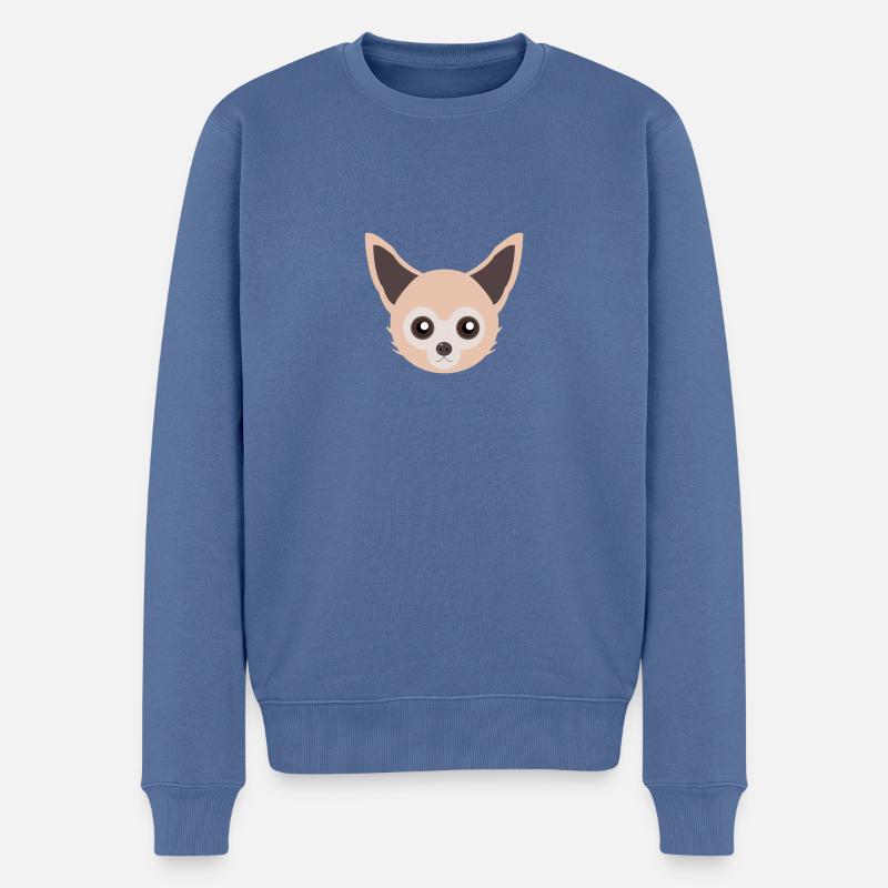 Chihuahua - Männer Premium Bio Pullover - Taubenblau