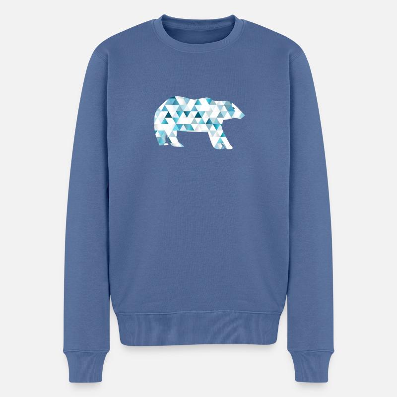 Eisbär mit Dreiecken - Männer Premium Bio Pullover - Taubenblau