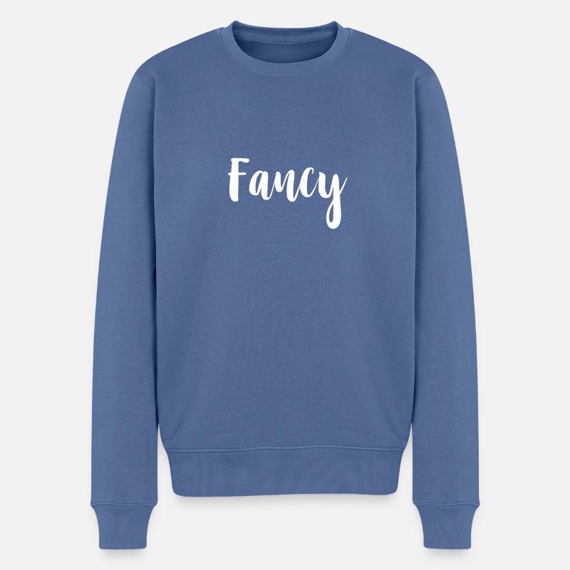 Fancy weiss - Männer Premium Bio Pullover - Taubenblau
