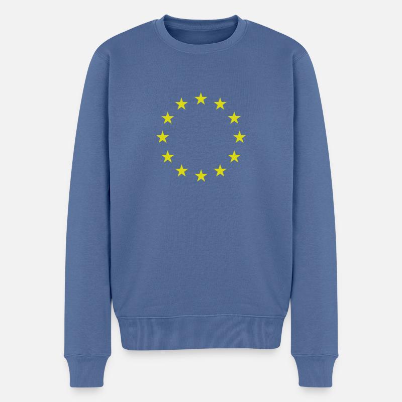europe | UE | étoiles - Pull Premium bio Homme - bleu pigeon
