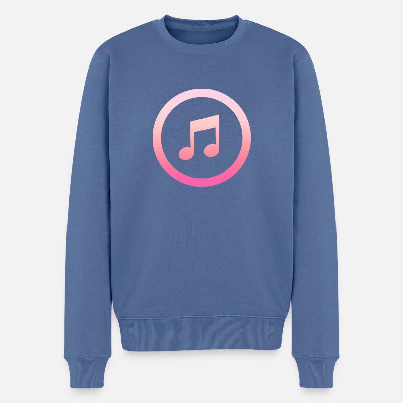 Schlichtes einfaches Pinkes Musik Design/Symbol - Männer Premium Bio Pullover - Taubenblau
