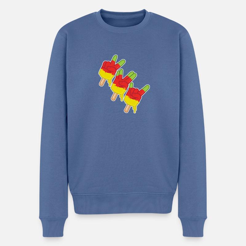 Flutschfinger Zeichensprache - Männer Premium Bio Pullover - Taubenblau
