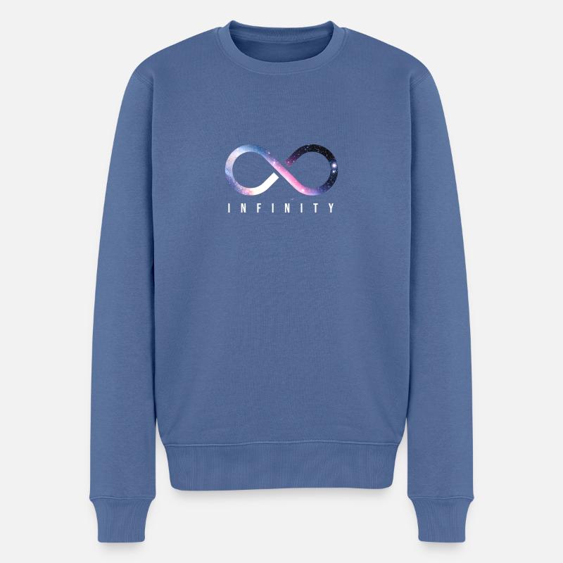 Infinity - Unendlichkeit - Männer Premium Bio Pullover - Taubenblau