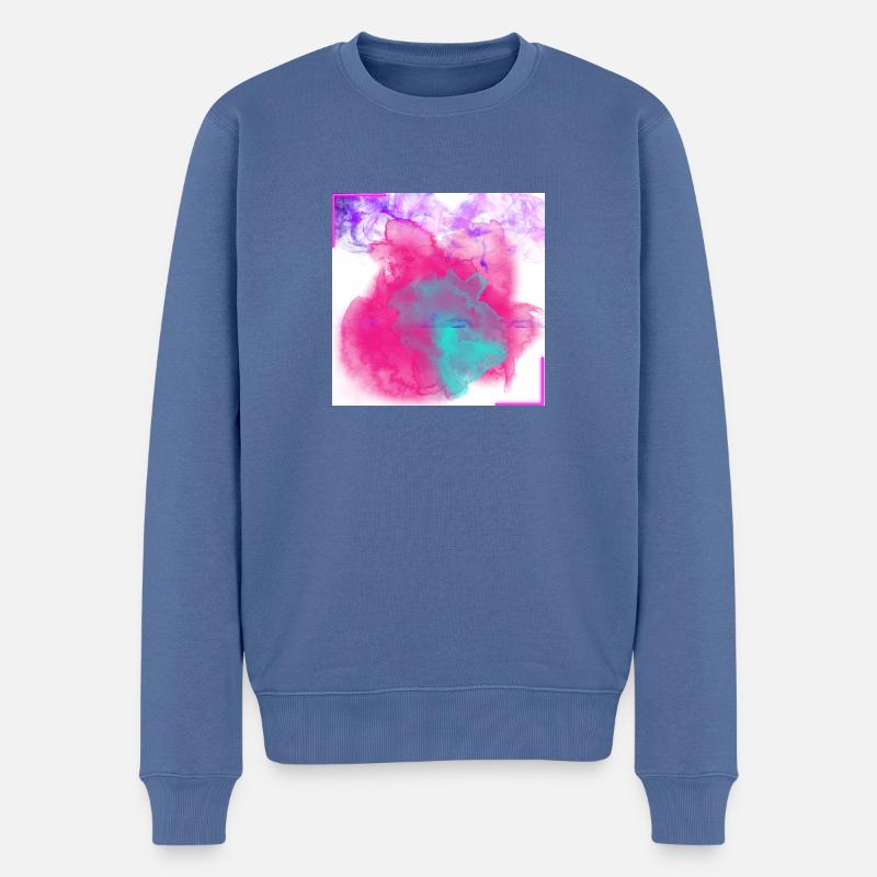 A - Männer Premium Bio Pullover - Taubenblau