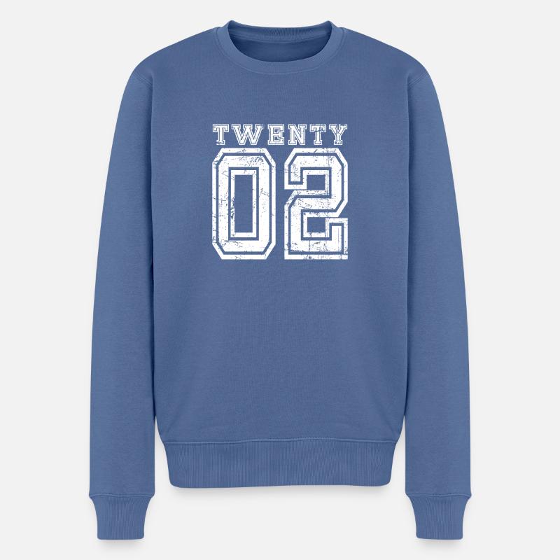 Twenty 2002 - Männer Premium Bio Pullover - Taubenblau