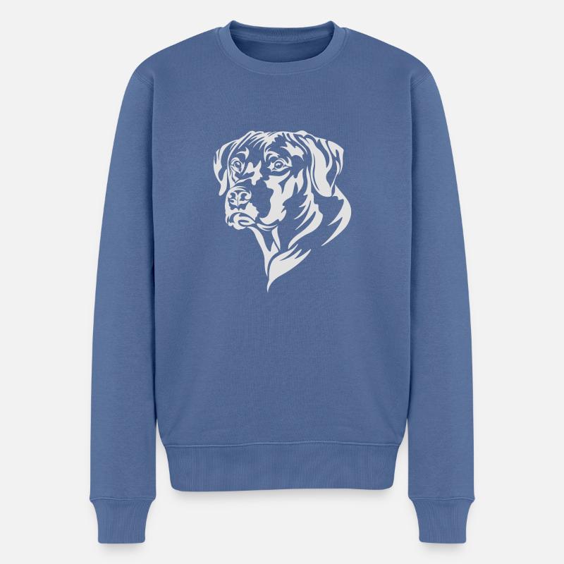 Rhodesian Ridgeback weiß - Männer Premium Bio Pullover - Taubenblau