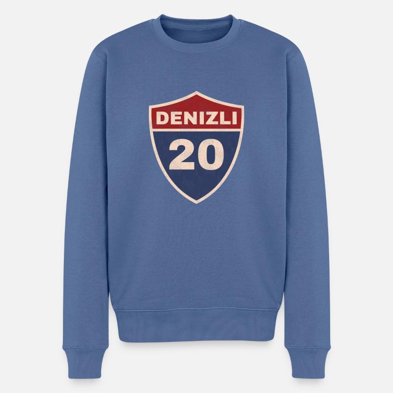 Denizli - Pull Premium bio Homme - bleu pigeon