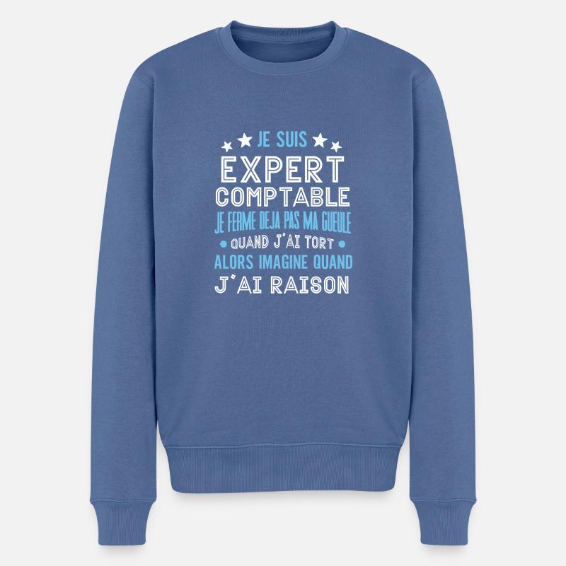 Je suis expert comptable cadeau humour - Pull Premium bio Homme - bleu pigeon
