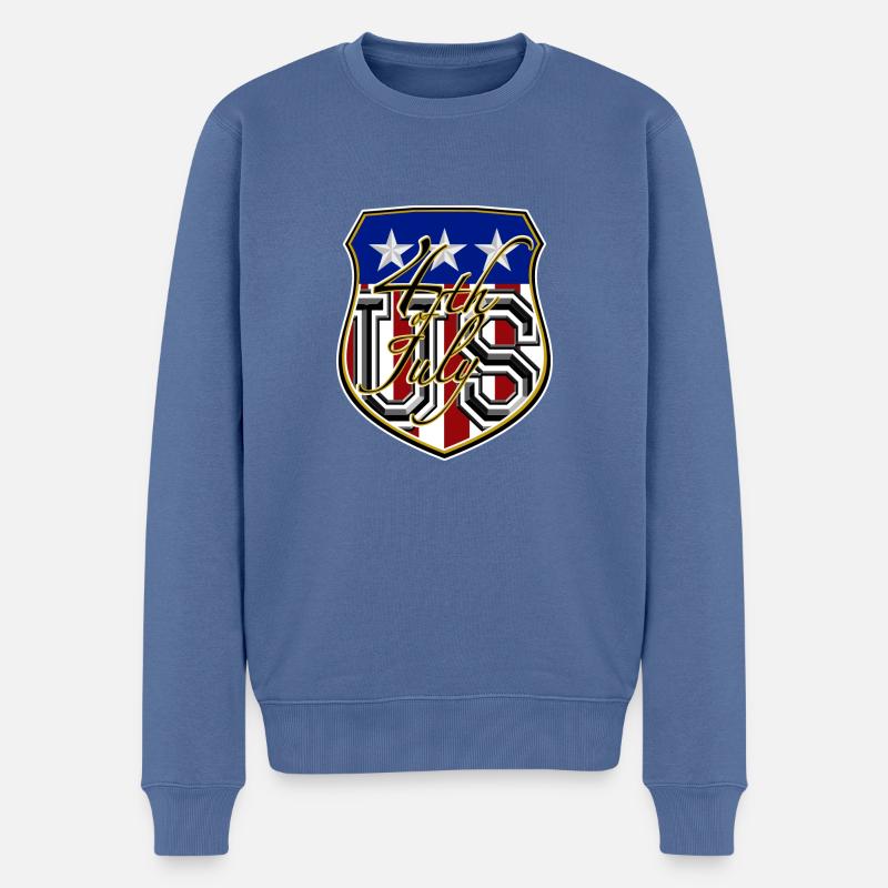 États-Unis 4 juillet - Pull Premium bio Homme - bleu pigeon