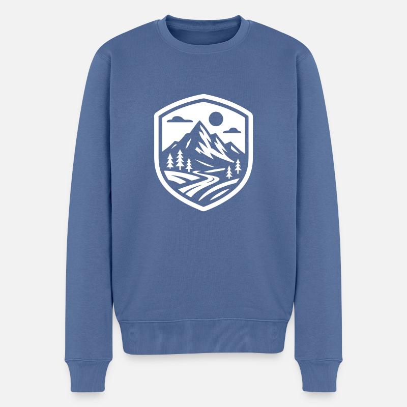 Berge Natur Landschaft - Männer Premium Bio Pullover - Taubenblau