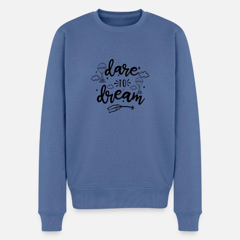Dare to dream - Pull Premium bio Homme - bleu pigeon