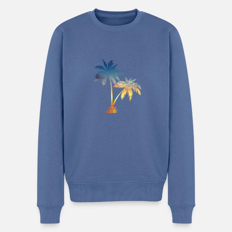 Two Palms - Männer Premium Bio Pullover - Taubenblau