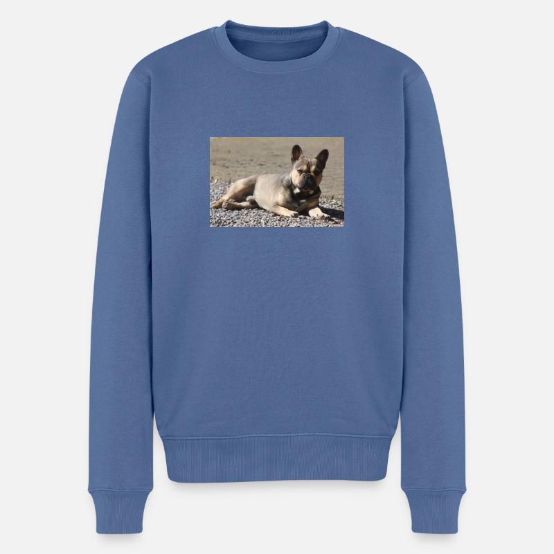 Diable bouledogue français petit molose. - Pull Premium bio Homme - bleu pigeon