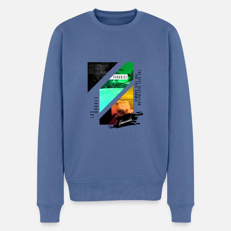 Archipel de Los Roques - Pull Premium bio Homme - bleu pigeon