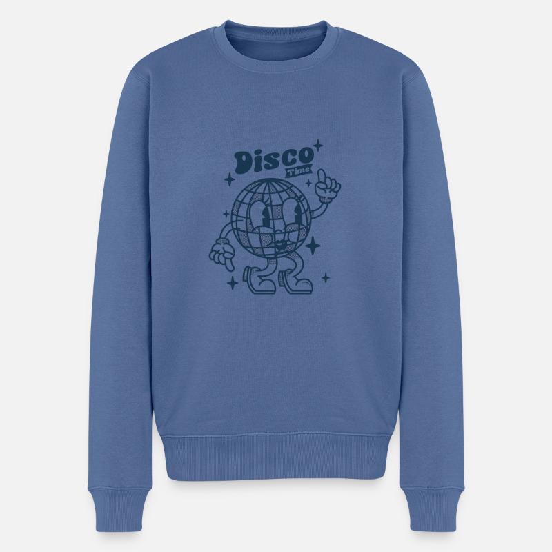 disco time - Männer Premium Bio Pullover - Taubenblau