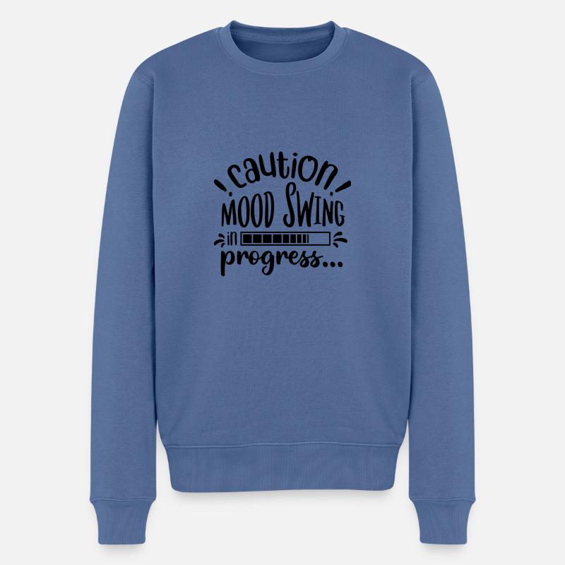 Prudence! Saute d’humeur en cours... - Pull Premium bio Homme - bleu pigeon