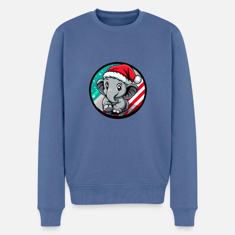 Éléphant Noël Noël - Pull Premium bio Homme - bleu pigeon