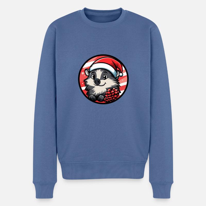 Hérisson Noël Noël - Pull Premium bio Homme - bleu pigeon