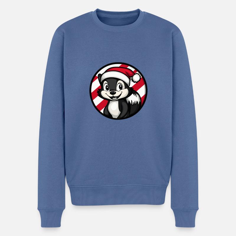 Skunk Noël Noël - Pull Premium bio Homme - bleu pigeon
