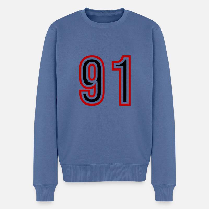 91 Nombre d’années Jersey - Pull Premium bio Homme - bleu pigeon