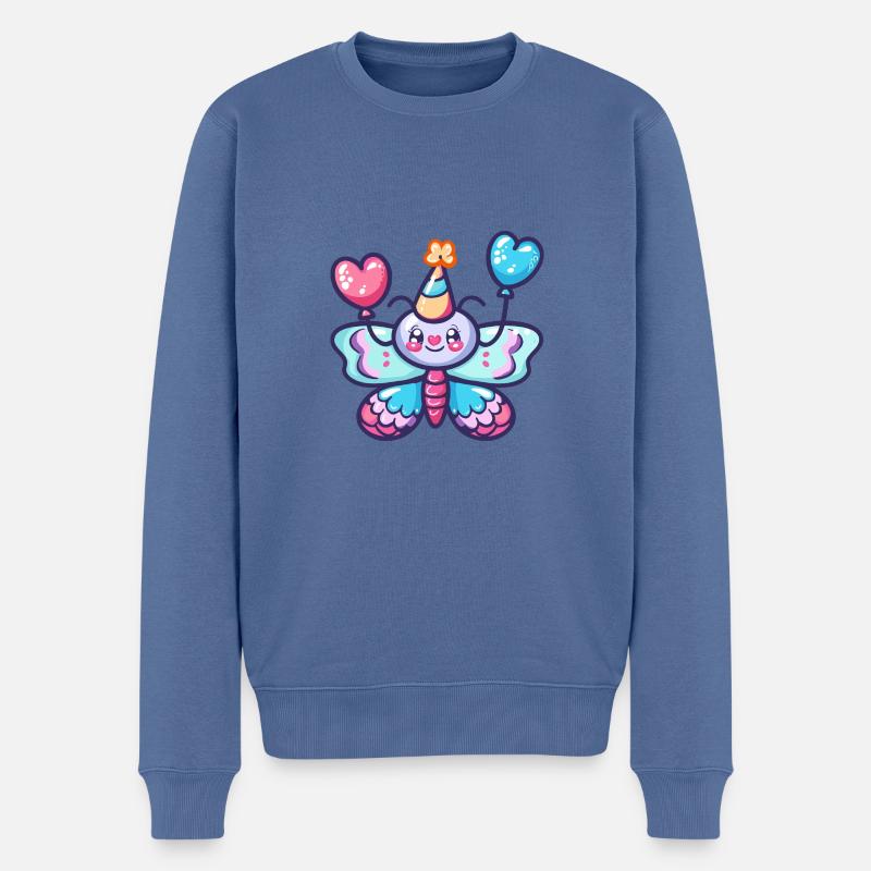 Papillon Anniversaire BD - Pull Premium bio Homme - bleu pigeon