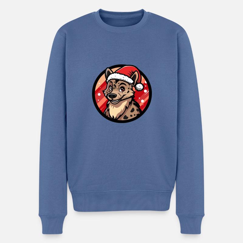Hyäne Weihnachten Christmas - Männer Premium Bio Pullover - Taubenblau