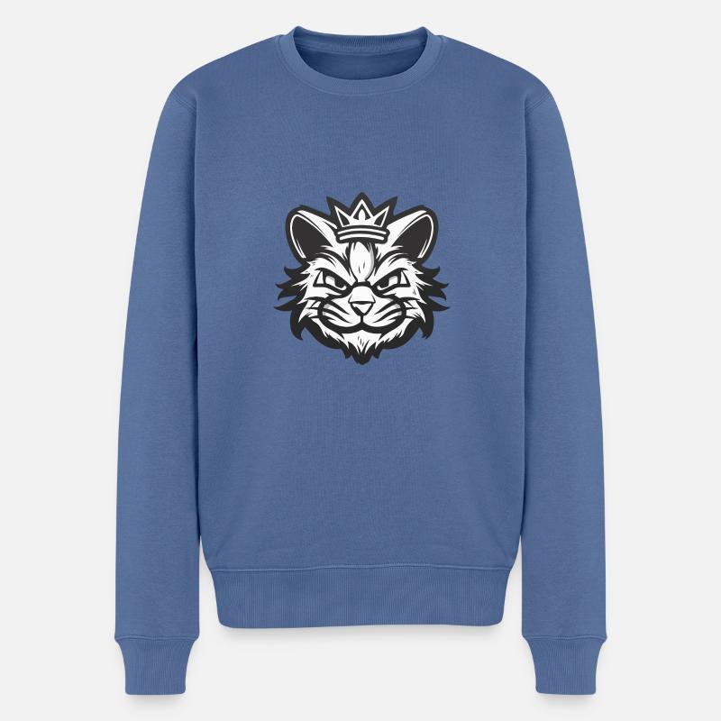 Couronne de tête de chat - Pull Premium bio Homme - bleu pigeon