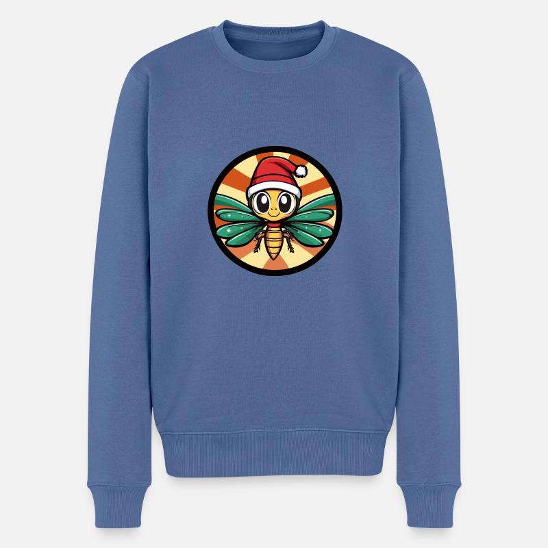 Libelle Weihnachten Christmas - Männer Premium Bio Pullover - Taubenblau