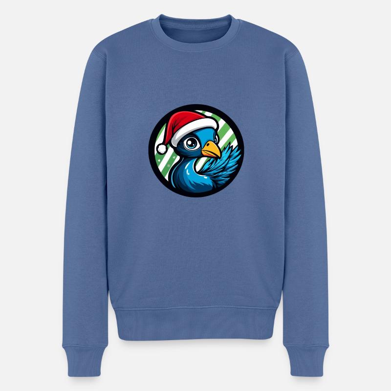 Paon Oiseau Noël Noël - Pull Premium bio Homme - bleu pigeon