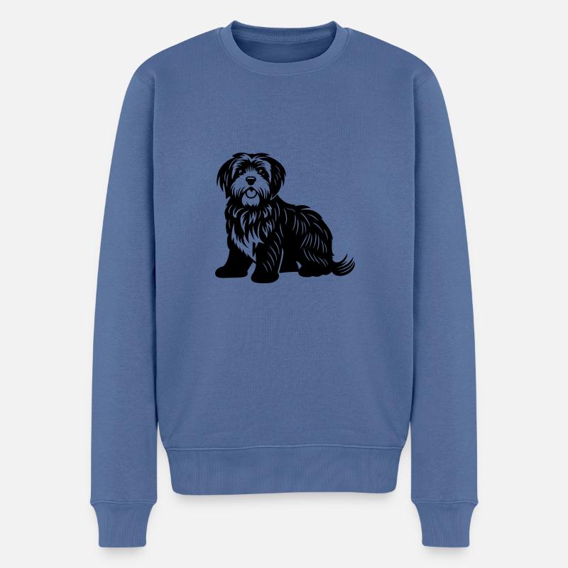Icône du chien havanais - Pull Premium bio Homme - bleu pigeon