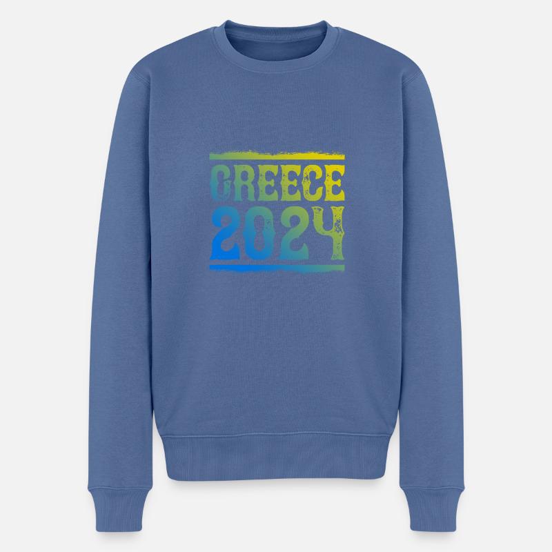 Greece 2024 - Männer Premium Bio Pullover - Taubenblau