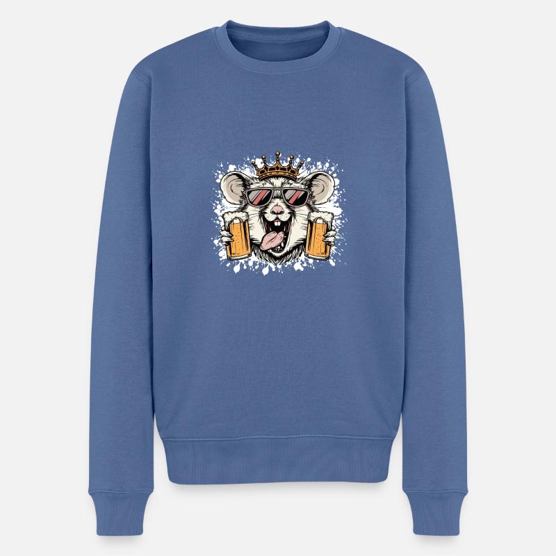Bière de hamster drôle - Pull Premium bio Homme - bleu pigeon