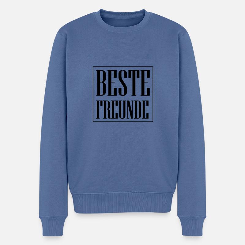 Beste Freunde Freundschaft - Männer Premium Bio Pullover - Taubenblau