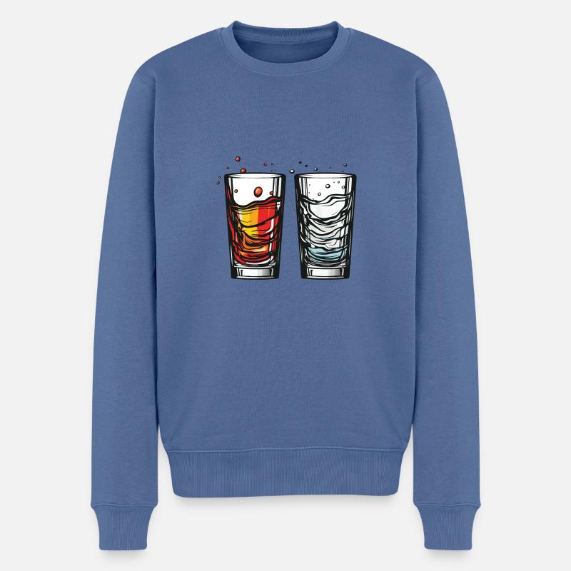 Verre à tequila - Pull Premium bio Homme - bleu pigeon