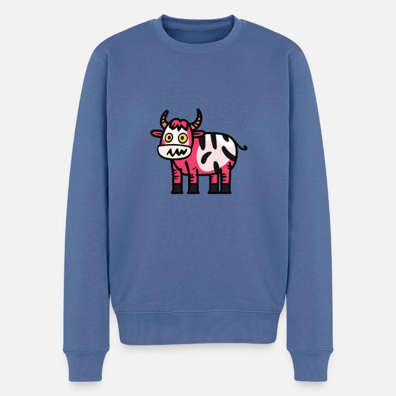 Vache Halloween Animal - Pull Premium bio Homme - bleu pigeon