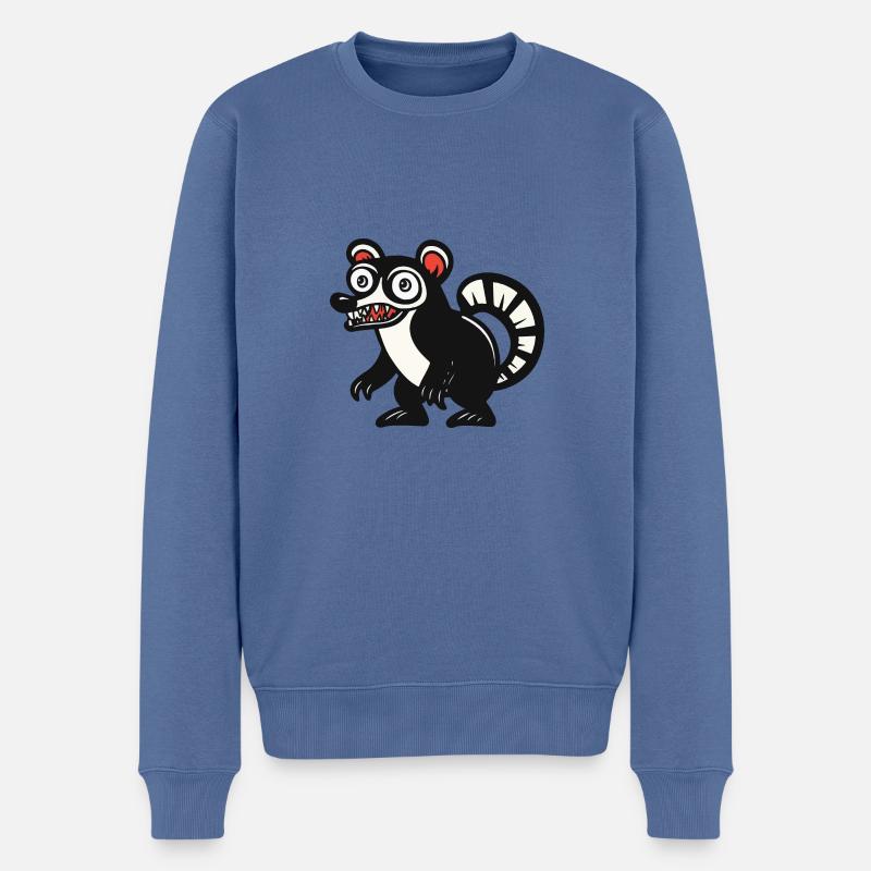 Stinktier Halloween Tier - Männer Premium Bio Pullover - Taubenblau