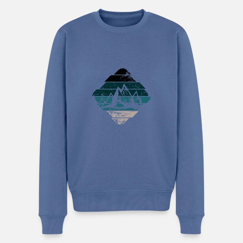 Berg - Männer Premium Bio Pullover - Taubenblau
