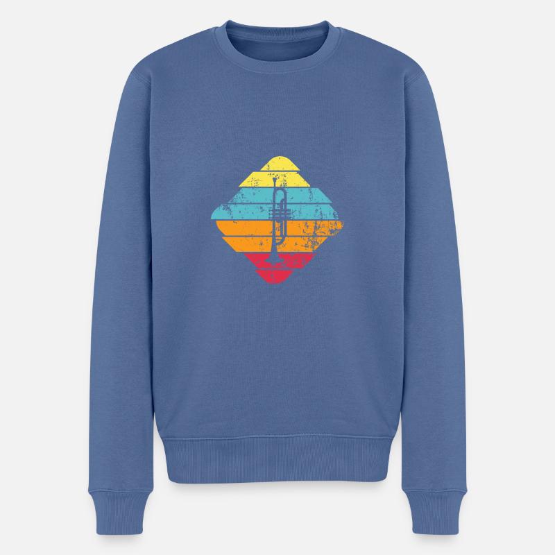 Trompette - Pull Premium bio Homme - bleu pigeon