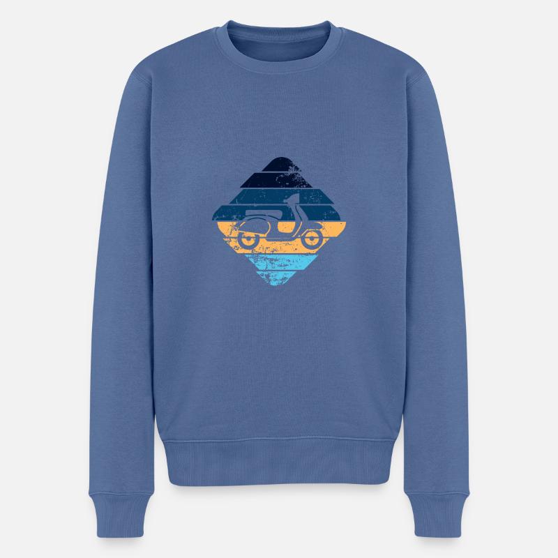 Mobylette - Pull Premium bio Homme - bleu pigeon