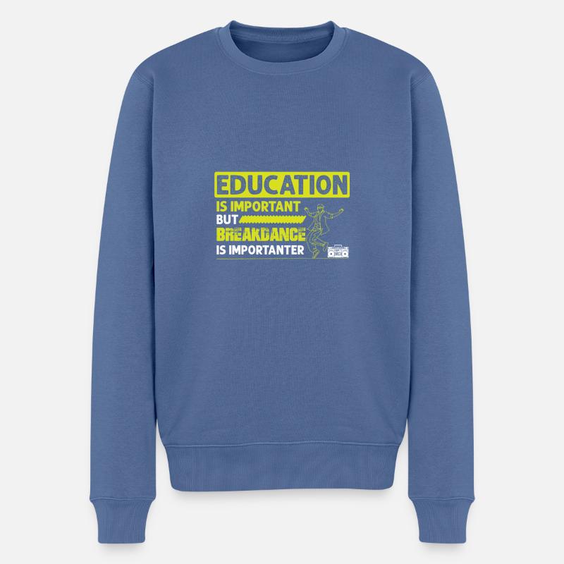 bildung breakdance - Männer Premium Bio Pullover - Taubenblau