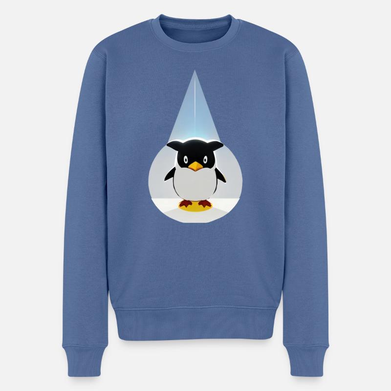 Kleiner Held Pinguin - Männer Premium Bio Pullover - Taubenblau