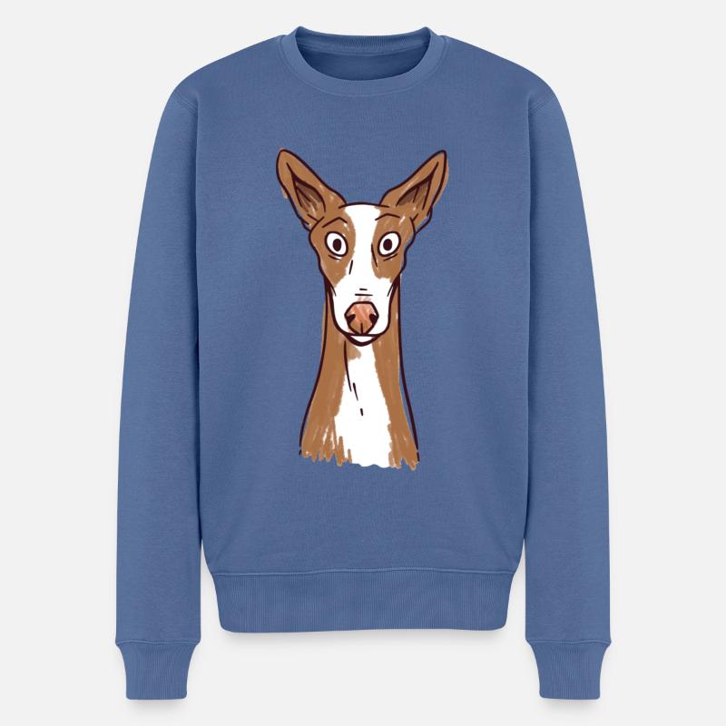 Podenco Hund cooles Podenco Ibicenco - Männer Premium Bio Pullover - Taubenblau