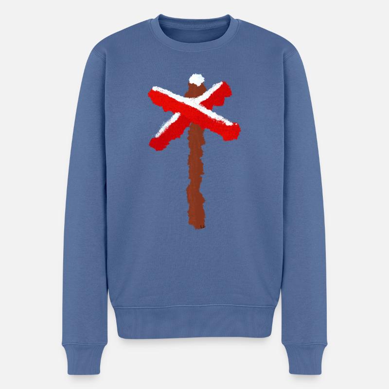 Geführte Kreuzfahrt - Männer Premium Bio Pullover - Taubenblau