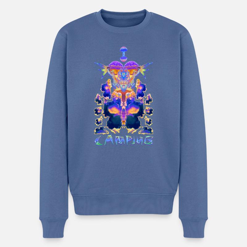 J’adore le camping - Pull Premium bio Homme - bleu pigeon
