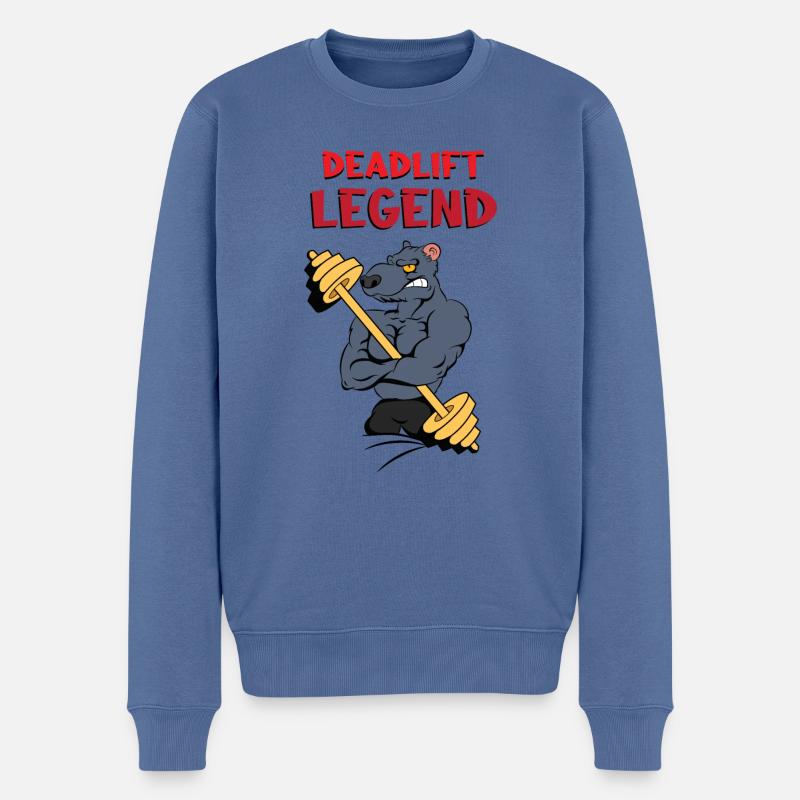 Powerlifting Deadlift Legend - Männer Premium Bio Pullover - Taubenblau