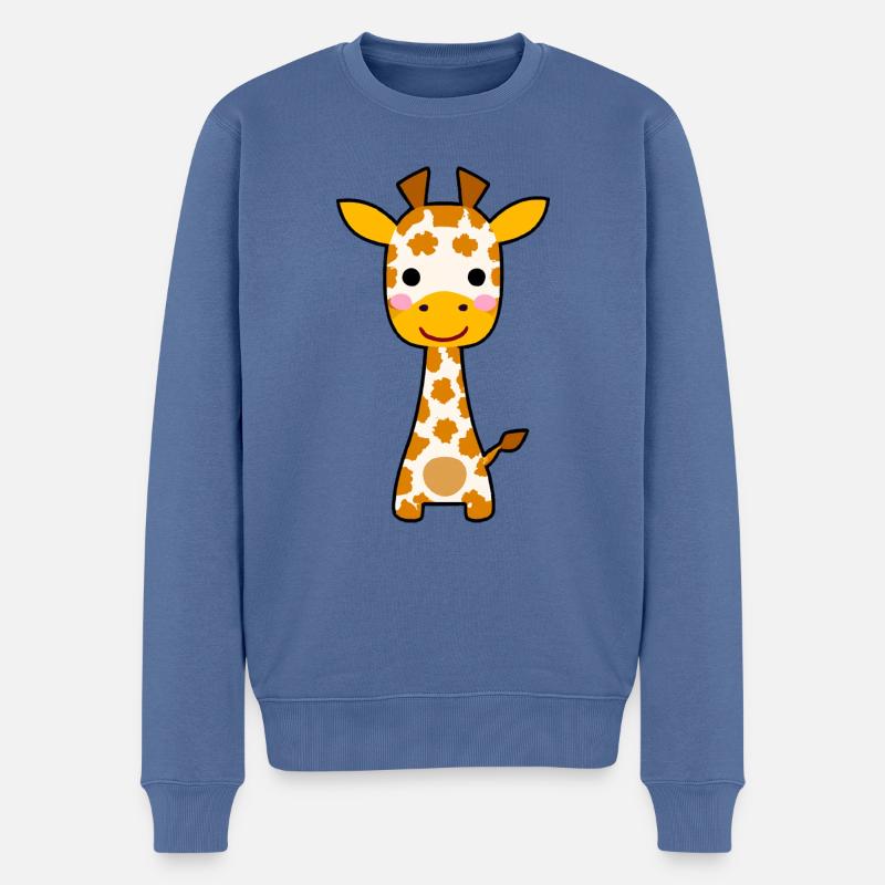 Mignonne girafe kawaii - Pull Premium bio Homme - bleu pigeon