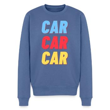 Car Delivery - Stilvoll durchs Leben - Männer Premium Bio Pullover - Taubenblau - Vorne - Nico (187cm)