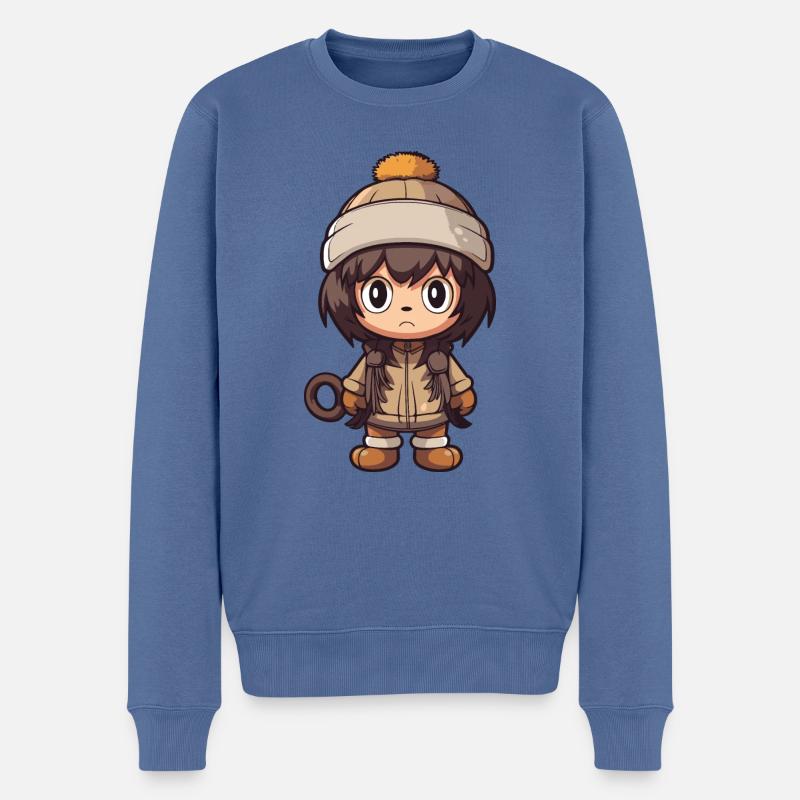 Monkey Winter Comic - Men's Premium Organic Jumper - stone blue