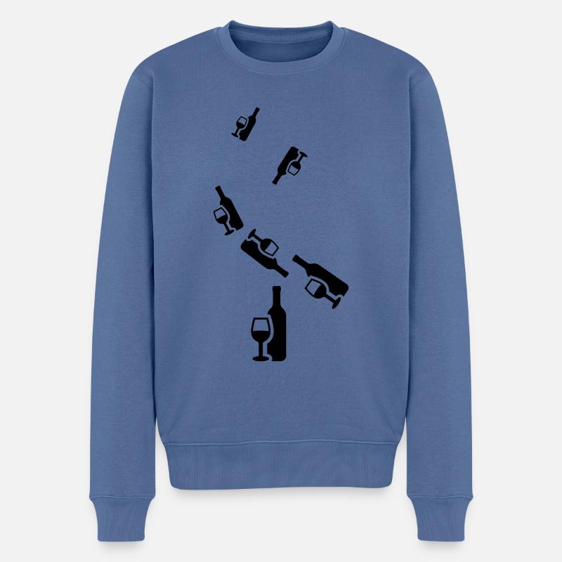 Wein Icon - Männer Premium Bio Pullover - Taubenblau